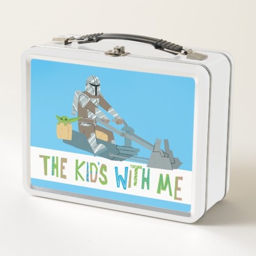 The Kids With Me Cute Mandalorian Illustration Metal Lunch Box