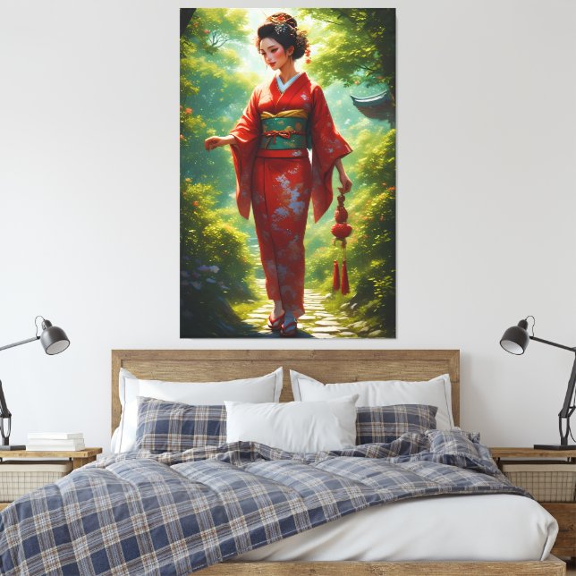 The Kimono's Walk Canvas Print (Insitu(Bedroom))