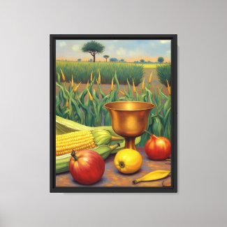 The Kinara Harvest: Cornfield and Unity Cup Canvas Print