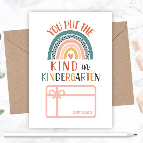 The Kind in Kindergarten Gift Card Holder