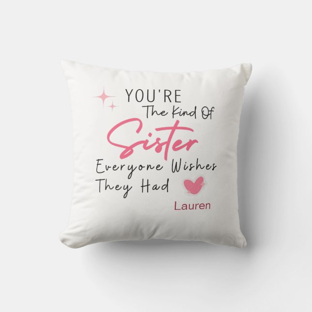 The Kind of Sister Throw Pillow - Personalized Gif (Front)