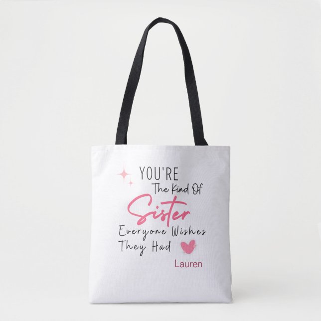 The Kind of Sister Tote Bag - Personalized Gift (Front)