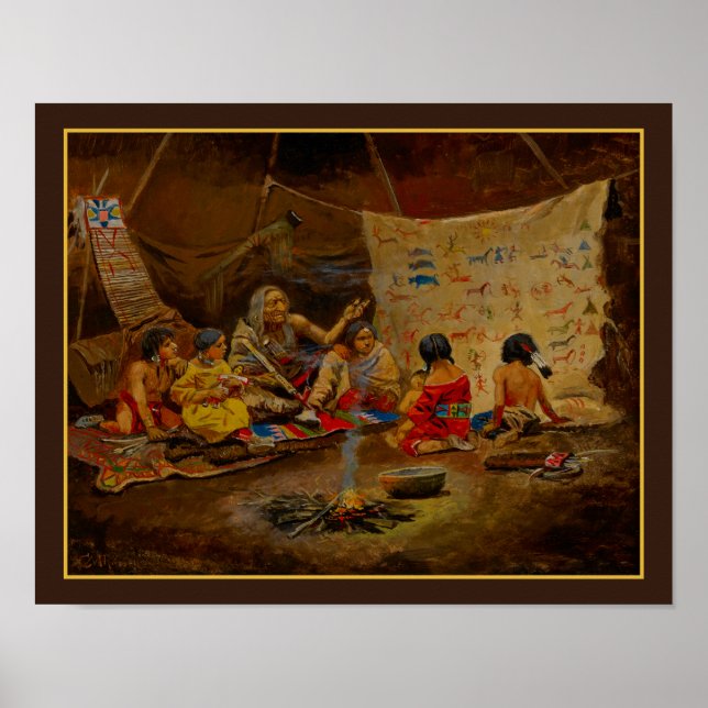  "The Kindergarten" by Charles Marion Russell 1900 Poster (Front)