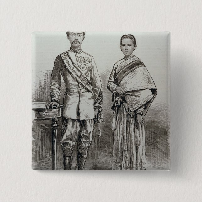 The King and Queen of Siam Button (Front)