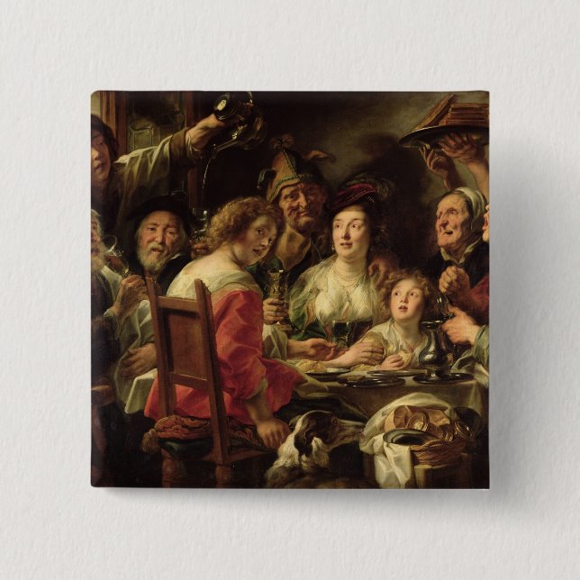 The King Drinks Button (Front)