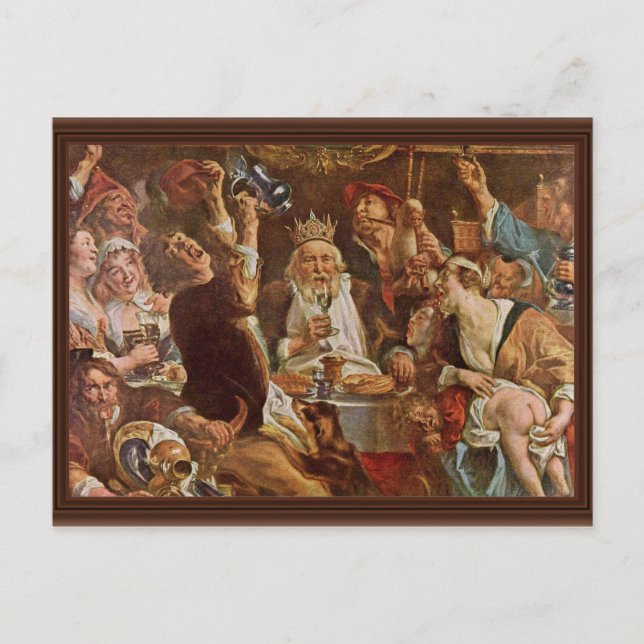 The King Drinks By Jordaens Jacob (Best Quality) Postcard (Front)