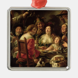 The King Drinks Metal Ornament