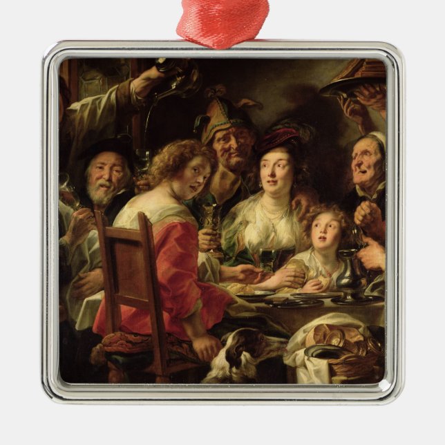 The King Drinks Metal Ornament (Front)