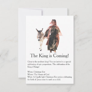 The King is coming Christmas Invitation
