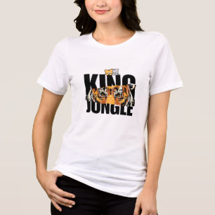 The king lion &cat design t-shirt Tri-Blend shirt
