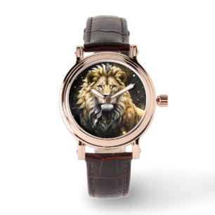 The King: Majestic Gold And Gray Male Lion, Watch