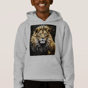 The King: Majestic Gold And Grey Male Lion, Hoodie