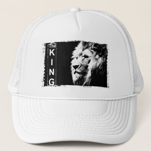 The King Modern Elegant Pop Art Lion Head Template Trucker Hat