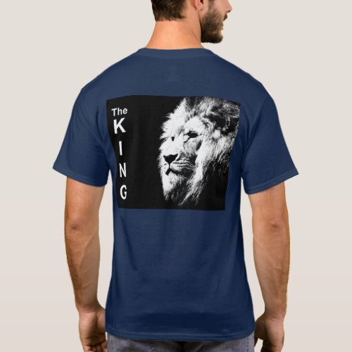 The King Modern Pop Art Lion Head Back Print Mens T_Shirt