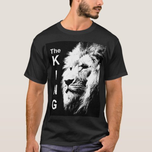 The King Modern Pop Art Lion Head Elegant Mens T_Shirt