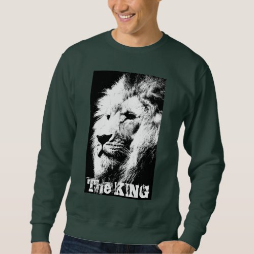 The King Modern Pop Art Lion Head Template Mens Sweatshirt