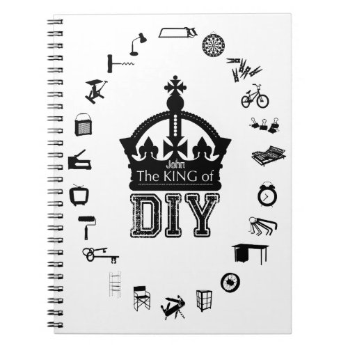 The King of DIY personalized White Notebook