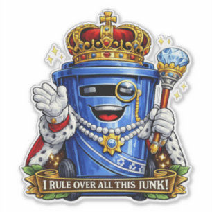 The King of Junk - Wheelie Bin Waterproof Sticker