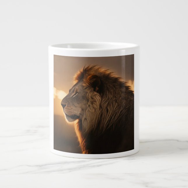 the King of Mugs: The Majestic Lion Jumbo Giant Coffee Mug (Front)