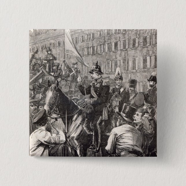 The King of Prussia addressing the Berliners Pinback Button (Front)