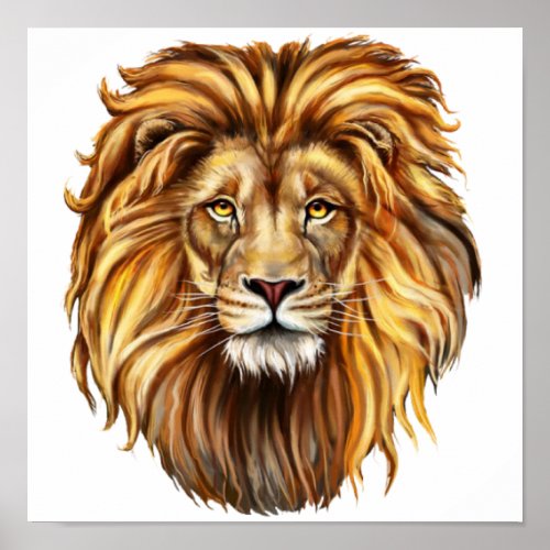 The King of The Jungle The Majestic Lion Poster
