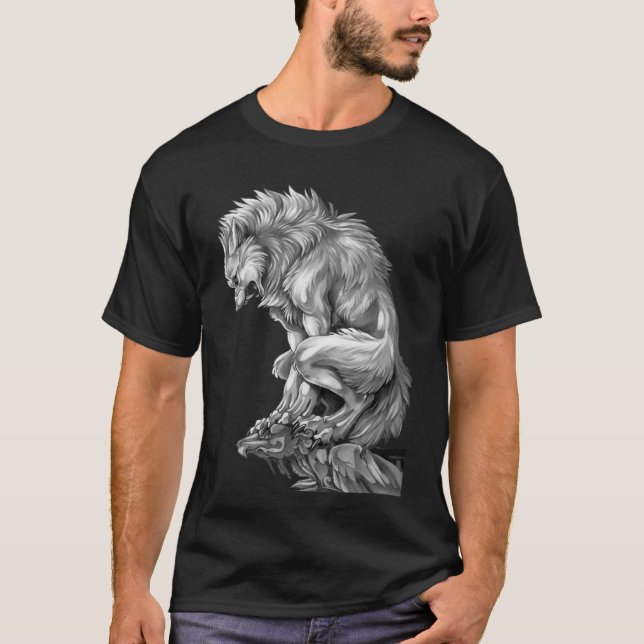 The King of The Werewolf Medieval Wolf Curse Monst T-Shirt (Front)