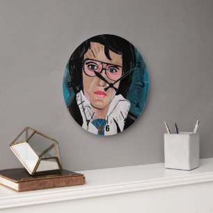 The King Painting by Alfred Fox Large Clock