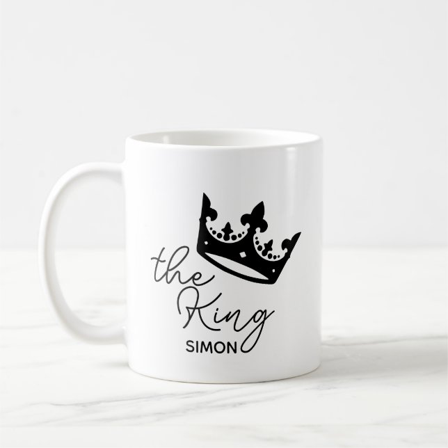 The King Personalised Crown Mug Gift husband (Left)