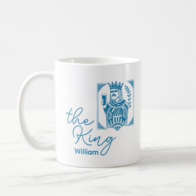 The king Playing card Crown Mug Gift husband poker (Left)