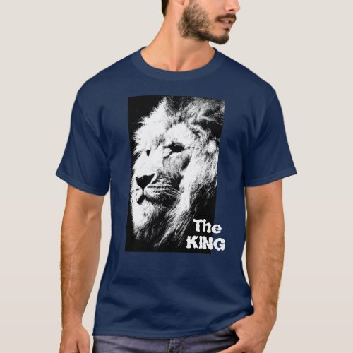 The King Pop Art Lion Head Template Modern Mens T_Shirt