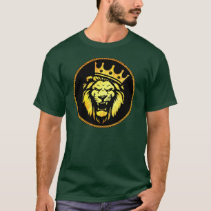 The King - Roaring Lion Wearing Crown -Afrocentric T-Shirt