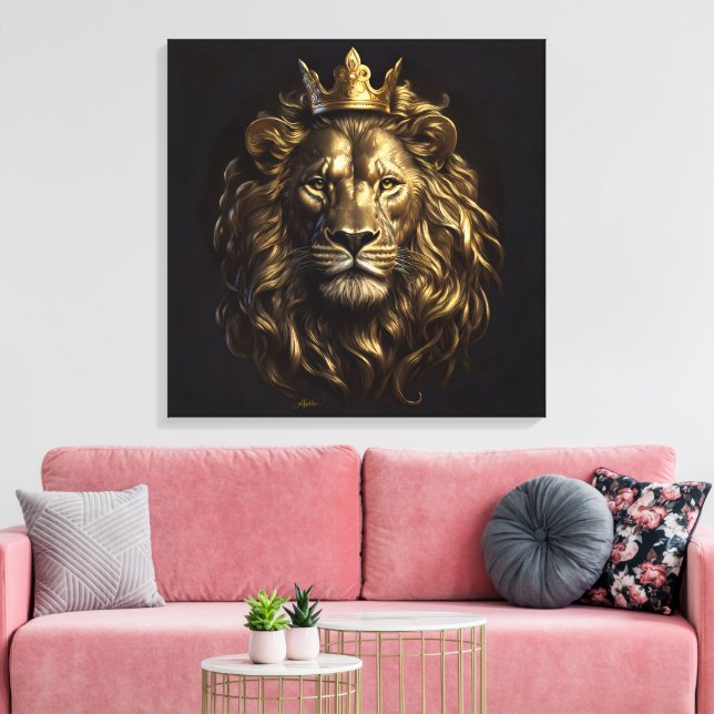 The King! The Not-So-Cowardly Lion of Oz Canvas Print (Insitu(LivingRoom))