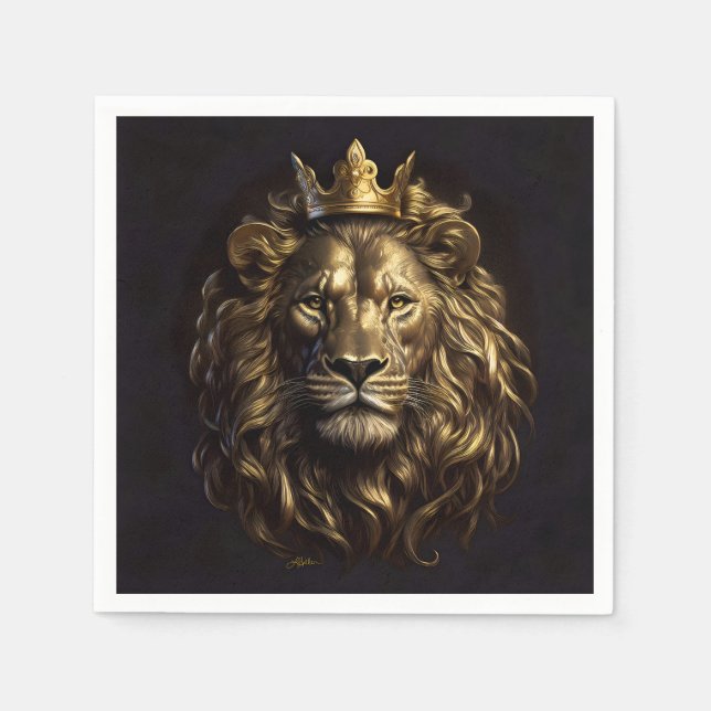 The King! The Not-So-Cowardly Lion of Oz Napkins (Front)