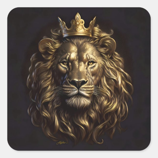 The King! The Not-So-Cowardly Lion of Oz Square Sticker (Front)