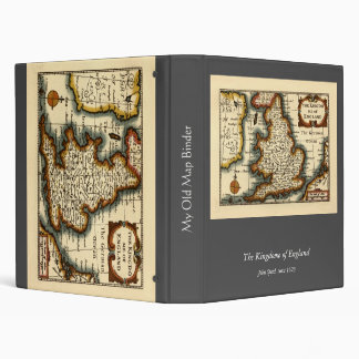The Kingdome of England Old Antiquarian Atlas Map 3 Ring Binder