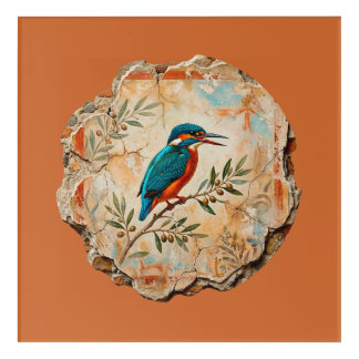 The Kingfisher Fragment: Pompei’s Azure Messenger Acrylic Print