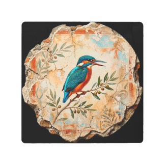 The Kingfisher Fragment: Pompei’s Azure Messenger Metal Print