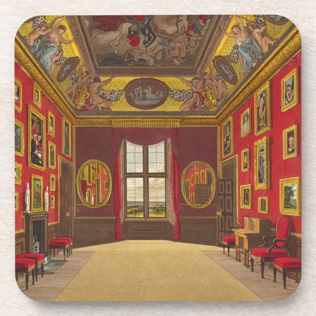 The King's Closet, Windsor Castle, from 'Royal Res Beverage Coaster (Front)