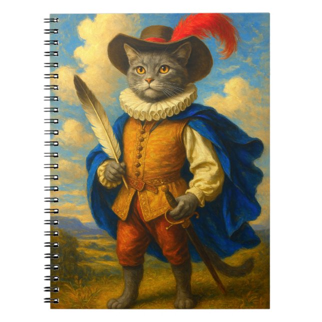 The King's First Blade | A Musketeer Cat Honor Notebook (Front)
