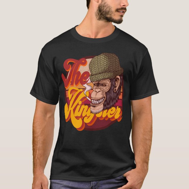 The kingster monkey funny chimp smoking T-Shirt (Front)