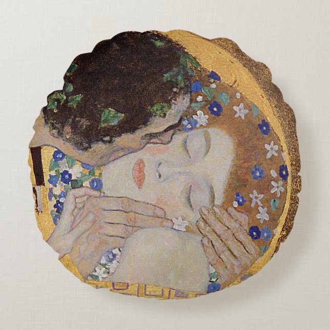 The Kiss, 1907-08 Round Pillow (Front)