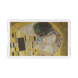 The Kiss, Art Nouveau Oil Painting, Gustav Klimt Acrylic Tray
