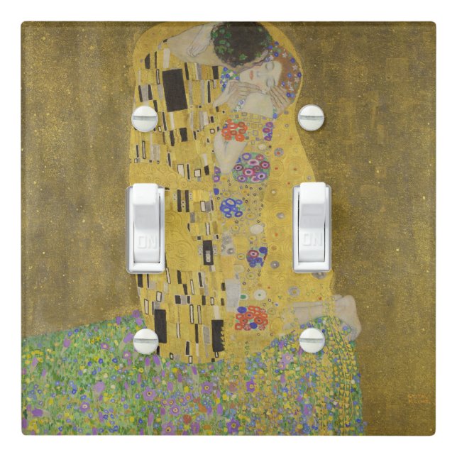 The Kiss, Art Nouveau Oil Painting, Gustav Klimt Light Switch Cover (In Situ)