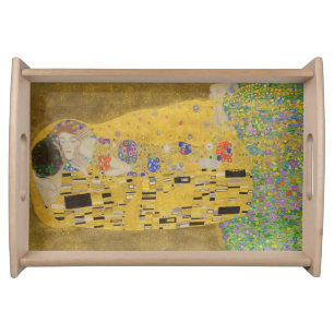 The Kiss, Art Nouveau Oil Painting, Gustav Klimt Serving Tray