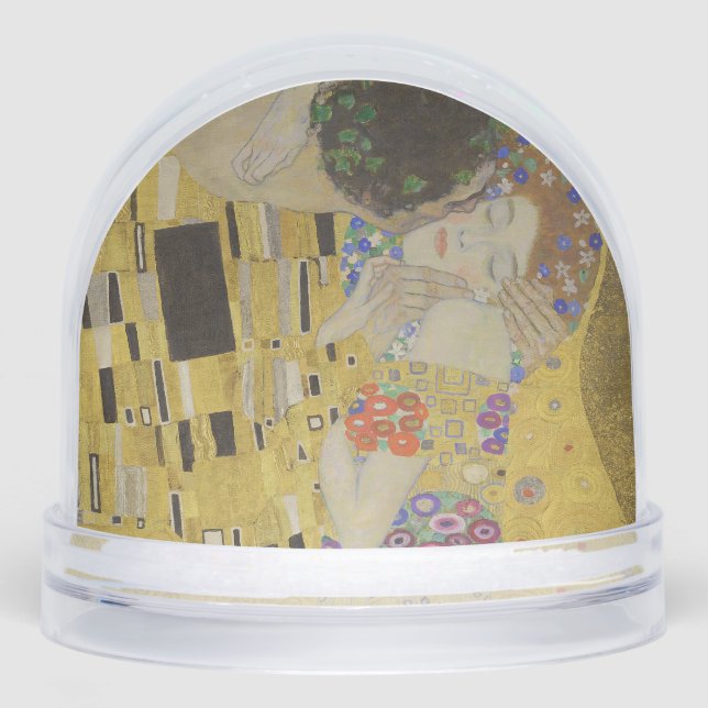 The Kiss, Art Nouveau Oil Painting, Gustav Klimt Snow Globe (Front)