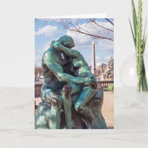 The Kiss by Auguste Rodin at the Tuileries Paris Card
