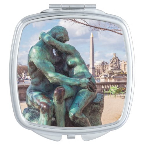 The Kiss by Auguste Rodin at the Tuileries Paris Compact Mirror