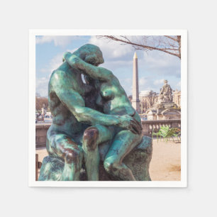 The Kiss by Auguste Rodin at the Tuileries, Paris Napkins