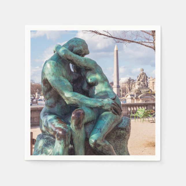 The Kiss by Auguste Rodin at the Tuileries, Paris Napkins (Front)