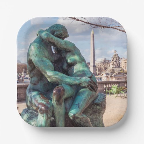 The Kiss by Auguste Rodin at the Tuileries Paris Paper Plates